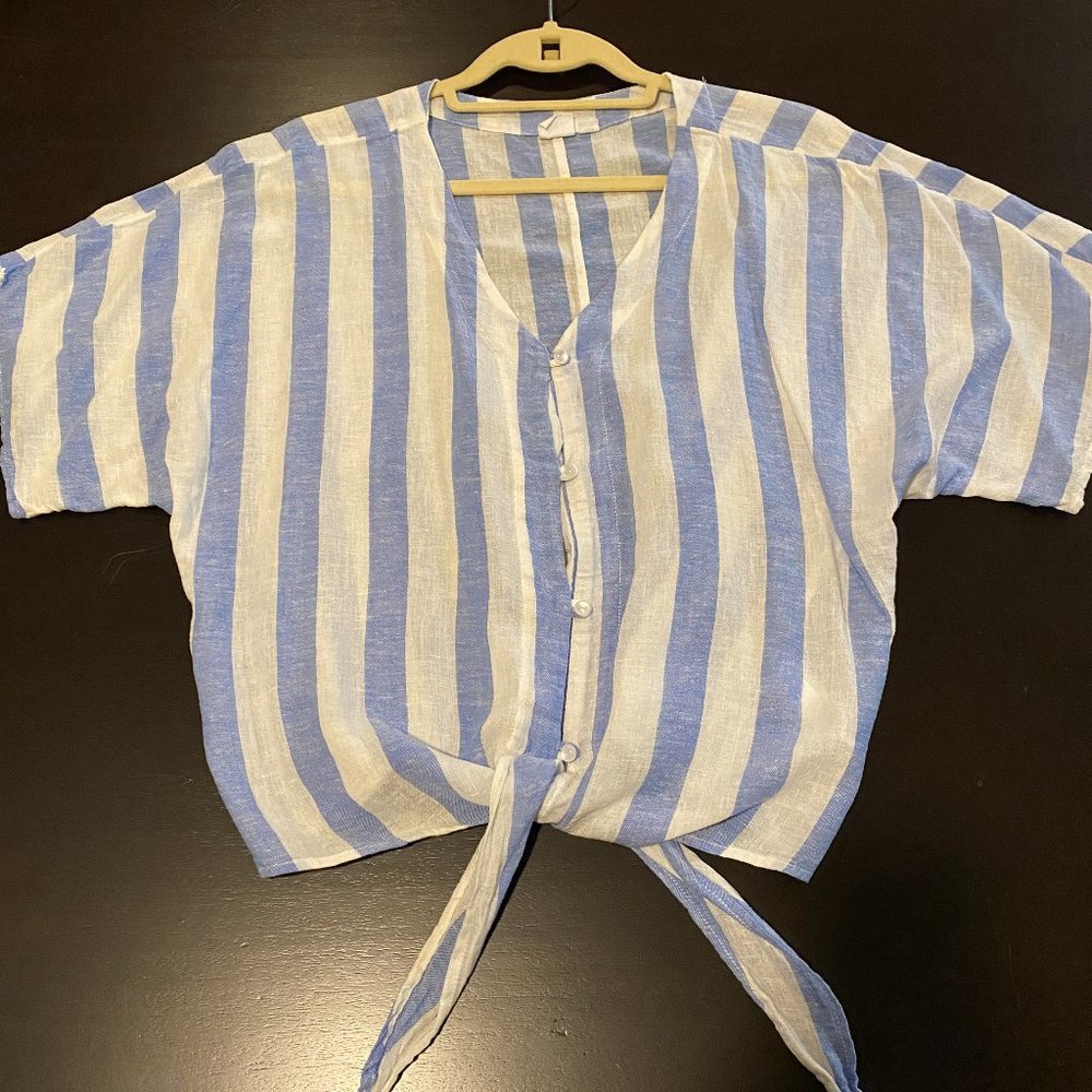 GAP Blue/White Linen blend shirt, size M